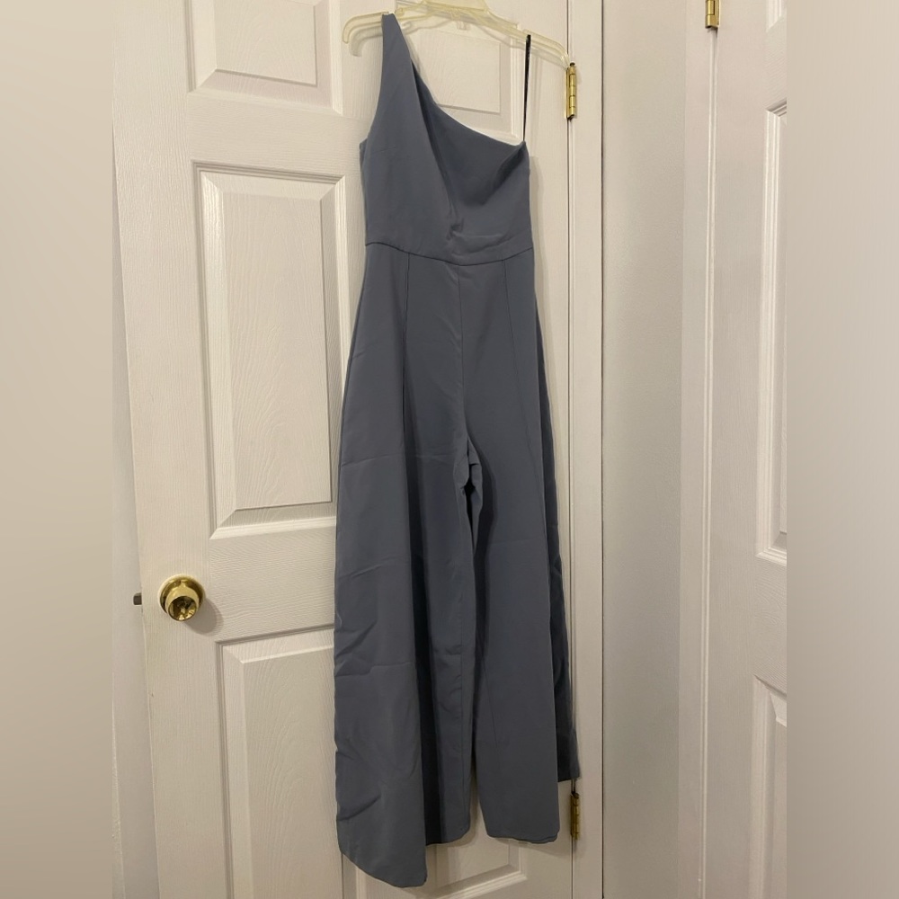 CHRISTIAN SIRIANO One Shoulder Wide Leg Jumpsuit